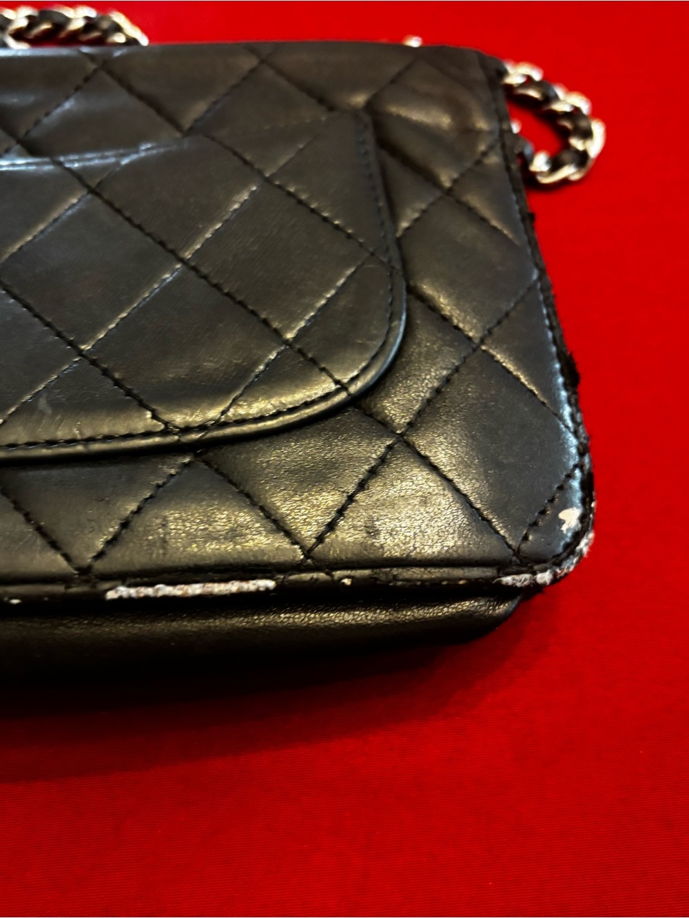 CHANEL Black Quilted Leather WOC w/ Silver Hardware - Authentic - Picture 4 of 13
